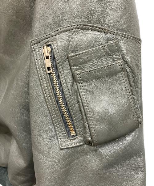PAUSCH（パウシュ）PAUSCH (パウシュ) レザーフライトジャケット グレー サイズ:50の古着・服飾アイテム