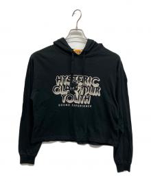 Hysteric Glamour（ヒステリックグラマー）の古着「HG YOUTH ショートパーカー　ブラック」｜ブラック
