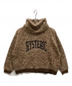 Hysteric Glamourヒステリックグラマー）の古着「VARSITY LOGO刺繍 オフタートルプルオーバー」｜ブラウン