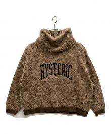 Hysteric Glamour（ヒステリックグラマー）の古着「VARSITY LOGO刺繍 オフタートルプルオーバー」｜ブラウン