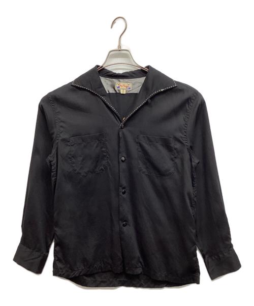Dry Bones（ドライボーンズ）Dry bones (ドライボーンズ) レーヨンオープンカラーシャツ ブラック サイズ:Sの古着・服飾アイテム