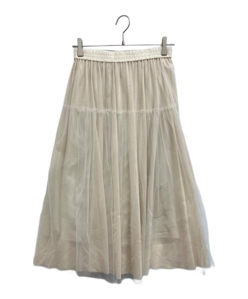 MORABITO（モラビト）MORABITO (モラビト) チュールスカート ベージュ サイズ:38の古着・服飾アイテム