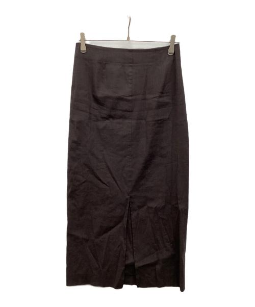 journal standard L'essage（ジャーナルスタンダード レサージュ）journal standard L'essage (ジャーナルスタンダード レサージュ) バイオリネンストレッチタイトスカート ブラウン サイズ:38の古着・服飾アイテム