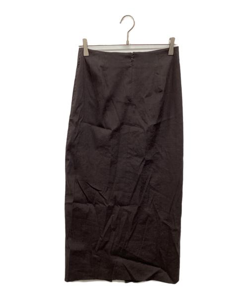 journal standard L'essage（ジャーナルスタンダード レサージュ）journal standard L'essage (ジャーナルスタンダード レサージュ) バイオリネンストレッチタイトスカート ブラウン サイズ:38の古着・服飾アイテム