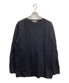 Yohji Yamamoto pour homme（ヨウジヤマモト プールオム）の古着「Yohji Yamamoto  pour homme　ヨウジヤマモト　プールオム ウールデザインニット」｜ブラック