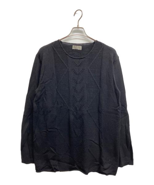 Yohji Yamamoto pour homme（ヨウジヤマモト プールオム）Yohji Yamamoto pour homme (ヨウジヤマモト プールオム) Yohji Yamamoto  pour homme　ヨウジヤマモト　プールオム ウールデザインニット ブラック サイズ:3の古着・服飾アイテム