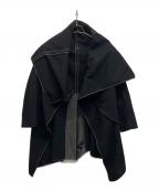 COMME des GARCONSコムデギャルソン）の古着「変形ウールポンチョコート」｜ブラック