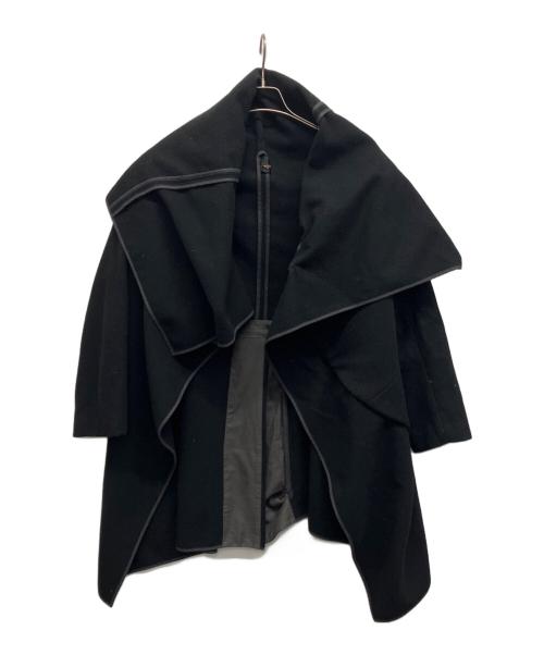 COMME des GARCONS（コムデギャルソン）COMME des GARCONS (コムデギャルソン) 変形ウールポンチョコート ブラック サイズ:Mの古着・服飾アイテム