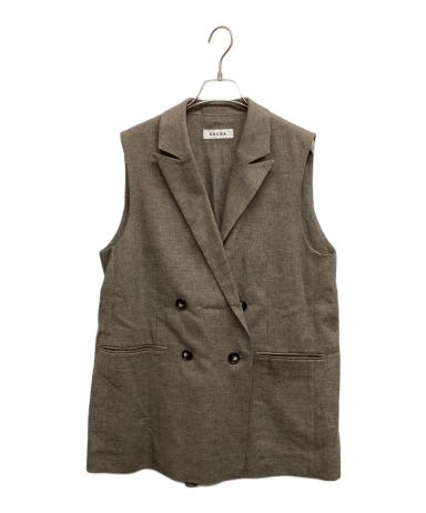 中古・古着通販】SACRA (サクラ) LINEN COTTON CHAMBRAY GILET グレー