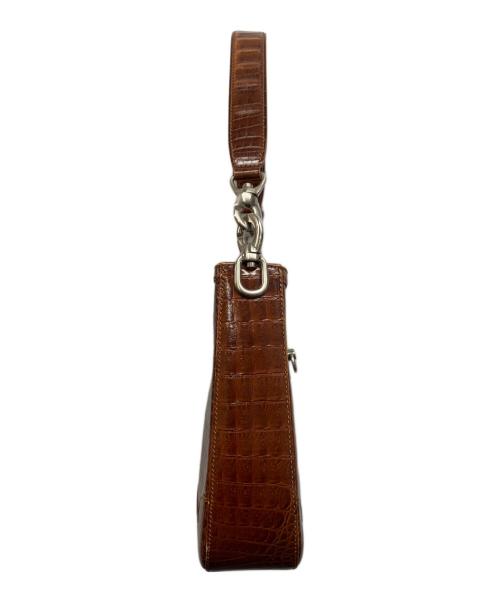 CELINE（セリーヌ）CELINE (セリーヌ) オールドセリーヌ　クロコワンショルダーバッグ ブラウンの古着・服飾アイテム