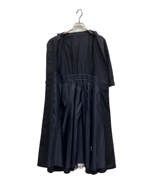 BLUE LABEL CRESTBRIDGE（ブルーレーベルクレストブリッジ）BLUE LABEL CRESTBRIDGE (ブルーレーベルクレストブリッジ) バックレースアップ シャツワンピース ネイビー サイズ:Ｍの古着・服飾アイテム