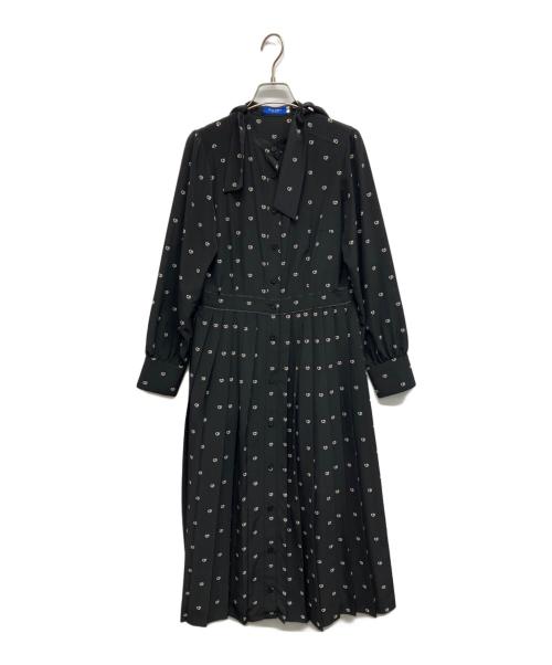 BLUE LABEL CRESTBRIDGE（ブルーレーベルクレストブリッジ）BLUE LABEL CRESTBRIDGE (ブルーレーベルクレストブリッジ) ボウタイプリーツシャツワンピース ブラック サイズ:Mの古着・服飾アイテム