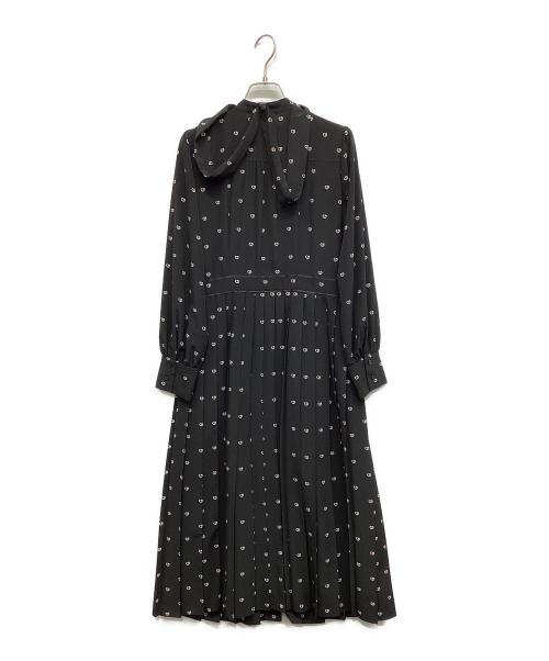 BLUE LABEL CRESTBRIDGE（ブルーレーベルクレストブリッジ）BLUE LABEL CRESTBRIDGE (ブルーレーベルクレストブリッジ) ボウタイプリーツシャツワンピース ブラック サイズ:Mの古着・服飾アイテム