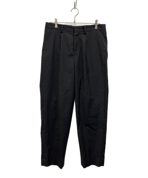 EDIFICE（エディフィス）EDIFICE (エディフィス) LORO PIANA (ロロピアーナ) ウール パイプドステム ストレート パンツ ブラック サイズ:Lの古着・服飾アイテム