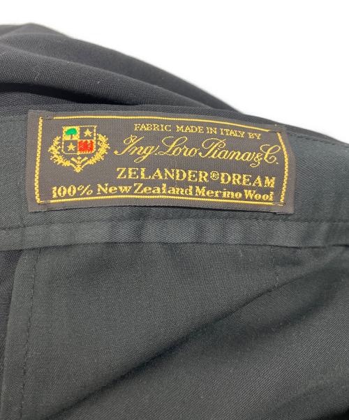 EDIFICE（エディフィス）EDIFICE (エディフィス) LORO PIANA (ロロピアーナ) ウール パイプドステム ストレート パンツ ブラック サイズ:Lの古着・服飾アイテム