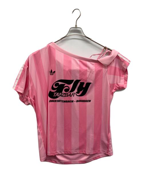 adidas（アディダス）adidas (アディダス) adidas OFF SHOULDER JERSEY アディダス オフショルダー ジャージー ピンク サイズ:Sの古着・服飾アイテム