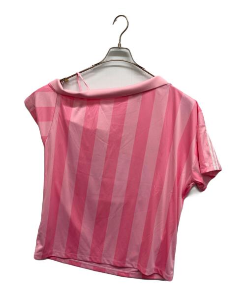 adidas（アディダス）adidas (アディダス) adidas OFF SHOULDER JERSEY アディダス オフショルダー ジャージー ピンク サイズ:Sの古着・服飾アイテム