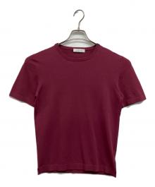 GRAN SASSO×MONSIEUR NICOLE（グランサッソ×ムッシュニコル）の古着「コットンショートスリーブニット」｜レッド