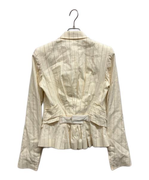 JOHN GALLIANO（ジョンガリアーノ）JOHN GALLIANO (ジョンガリアーノ) ストライプテーラードジャケット アイボリー サイズ:38の古着・服飾アイテム