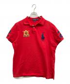 POLO RALPH LAURENポロ・ラルフローレン）の古着「エンブレム刺繍ポロシャツ」｜レッド