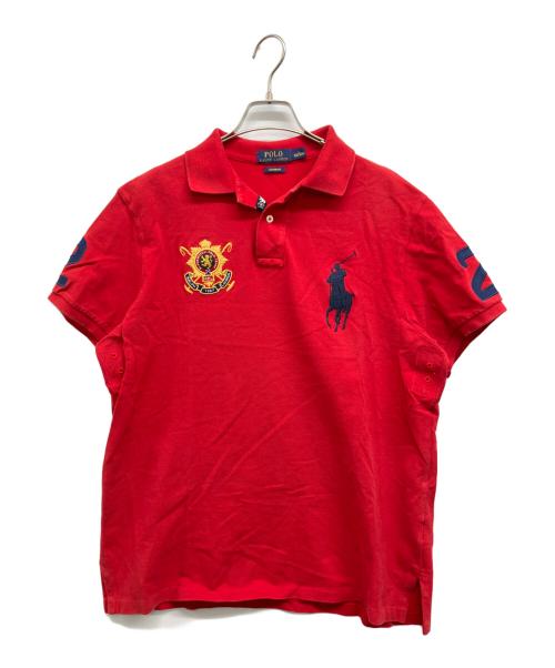POLO RALPH LAUREN（ポロ・ラルフローレン）POLO RALPH LAUREN (ポロ・ラルフローレン) エンブレム刺繍ポロシャツ レッド サイズ:Lの古着・服飾アイテム