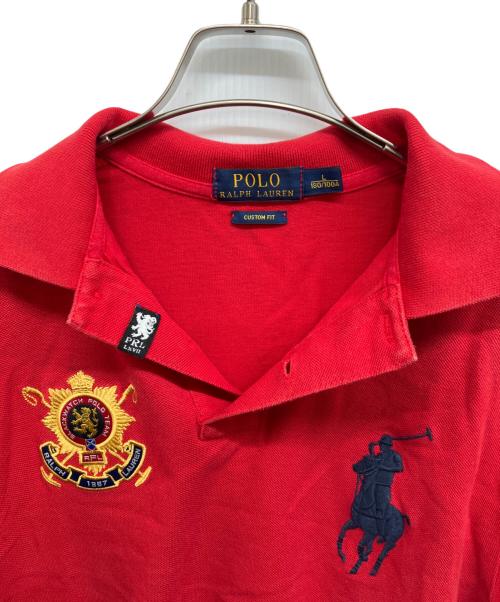 POLO RALPH LAUREN（ポロ・ラルフローレン）POLO RALPH LAUREN (ポロ・ラルフローレン) エンブレム刺繍ポロシャツ レッド サイズ:Lの古着・服飾アイテム
