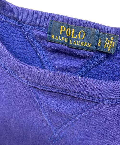 POLO RALPH LAUREN（ポロ・ラルフローレン）POLO RALPH LAUREN (ポロ・ラルフローレン) 前Vガゼットスウェット ネイビー サイズ:Lの古着・服飾アイテム