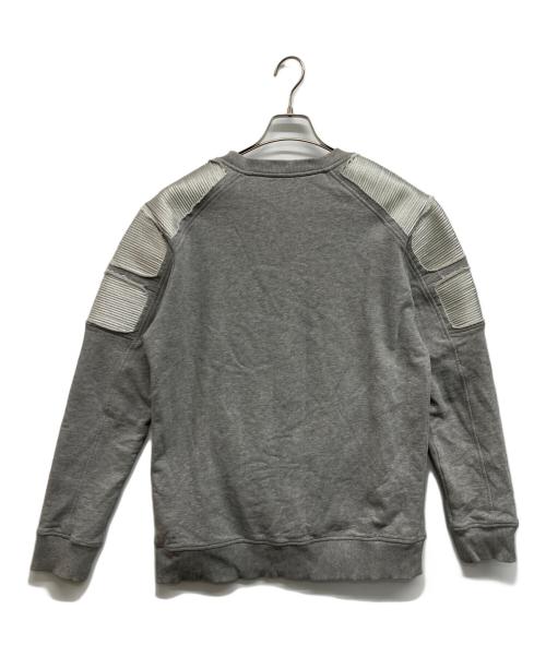 BALMAIN（バルマン）BALMAIN (バルマン) ショルダー切替バイカースウェット グレー サイズ:Mの古着・服飾アイテム