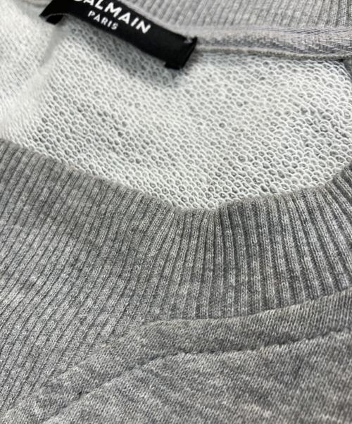 BALMAIN（バルマン）BALMAIN (バルマン) ショルダー切替バイカースウェット グレー サイズ:Mの古着・服飾アイテム