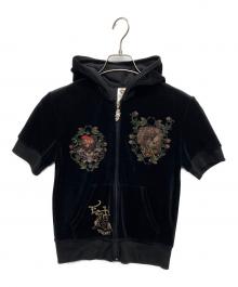 Ed Hardy（エド ハーディー）の古着「パイルジップパーカー」｜ブラック