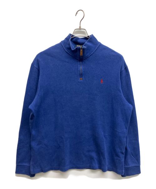 POLO RALPH LAUREN（ポロ・ラルフローレン）POLO RALPH LAUREN (ポロ・ラルフローレン) ハーフジップスウェット ブルー サイズ:XLの古着・服飾アイテム