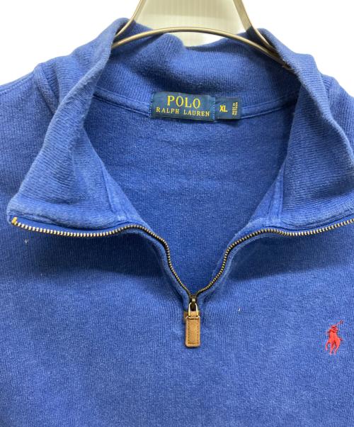 POLO RALPH LAUREN（ポロ・ラルフローレン）POLO RALPH LAUREN (ポロ・ラルフローレン) ハーフジップスウェット ブルー サイズ:XLの古着・服飾アイテム