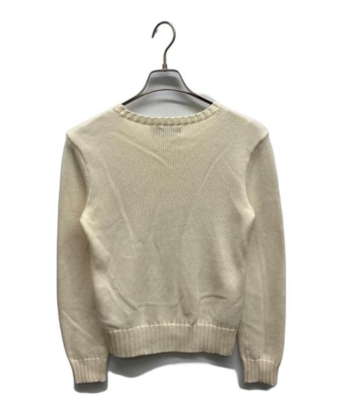 POLO RALPH LAUREN（ポロ・ラルフローレン）POLO RALPH LAUREN (ポロ・ラルフローレン) ポニー刺繍ニット アイボリー サイズ:Sの古着・服飾アイテム