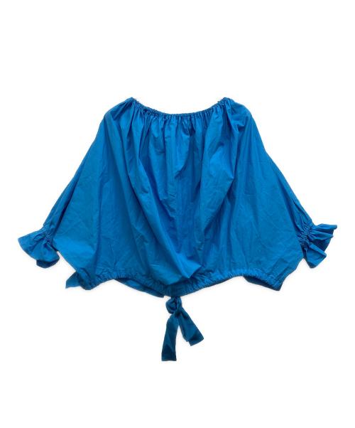 patou（パトゥ）Patou (パトゥ) オーガニックポプリン パフスリーブトップ ブルー サイズ:34の古着・服飾アイテム