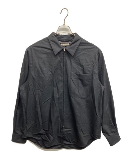 UNITED ARROWS（ユナイテッドアローズ）UNITED ARROWS (ユナイテッドアローズ) ライトメルトン ジップアップ オーバーシャツ ブラック サイズ:Mの古着・服飾アイテム