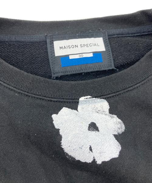 MAISON SPECIAL（メゾンスペシャル）MAISON SPECIAL (メゾンスペシャル) フラワーハンドプリントオーバーサイズスウェットプルオーバー ブラック サイズ:00の古着・服飾アイテム