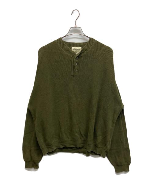 Eddie Bauer（エディーバウアー）Eddie Bauer (エディーバウアー) ヘンリーネックニット グリーン サイズ:Lの古着・服飾アイテム