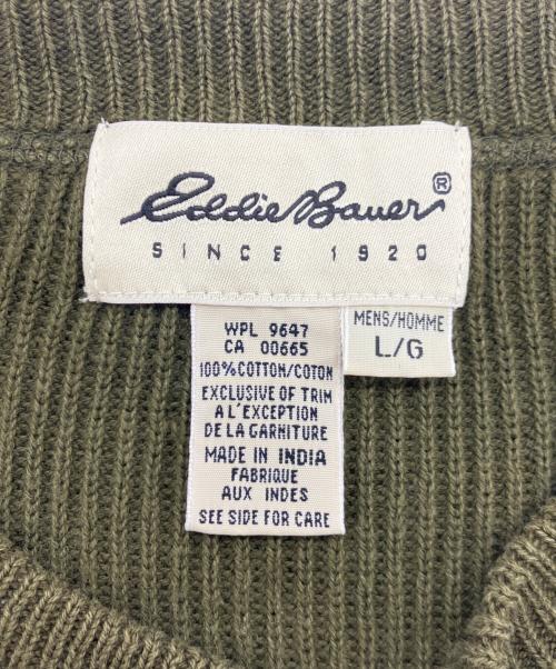 Eddie Bauer（エディーバウアー）Eddie Bauer (エディーバウアー) ヘンリーネックニット グリーン サイズ:Lの古着・服飾アイテム