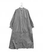AKTEアクテ）の古着「ボリュームロングシャツワンピース」｜ネイビー