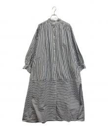 AKTE（アクテ）の古着「ボリュームロングシャツワンピース」｜ネイビー