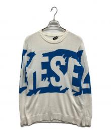 DIESEL（ディーゼル）の古着「ロゴコットンニット」｜ホワイト
