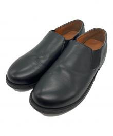 molle shoes（モールシューズ）の古着「撥水 カウレザー ショート サイドゴア シューズ」｜ブラック