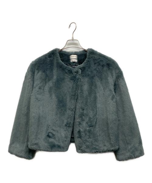 FRAY ID（フレイ アイディー）FRAY ID (フレイ アイディー) Ecopelショートファーコート グリーンの古着・服飾アイテム