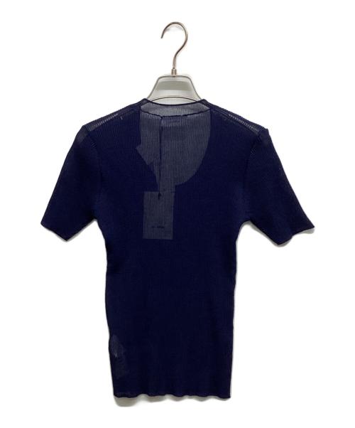 MIESROHE（ミースロエ）MIESROHE (ミースロエ) 半袖ニット ネイビー サイズ:Free 未使用品の古着・服飾アイテム