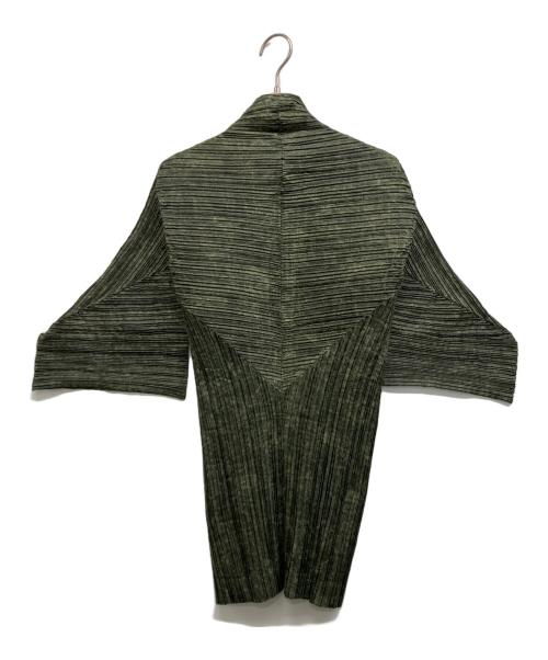 ISSEY MIYAKE（イッセイミヤケ）ISSEY MIYAKE (イッセイミヤケ) 97SS プリーツ変形ジップジャケット ランウェイコレクション グリーン サイズ:Mの古着・服飾アイテム