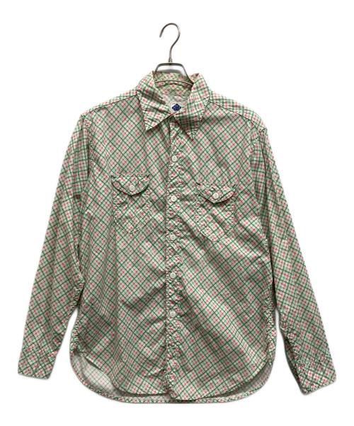 POST O'ALLS（ポストオーバーオールズ）POST O'ALLS (ポストオーバーオールズ) シャツ グリーン サイズ:Lの古着・服飾アイテム