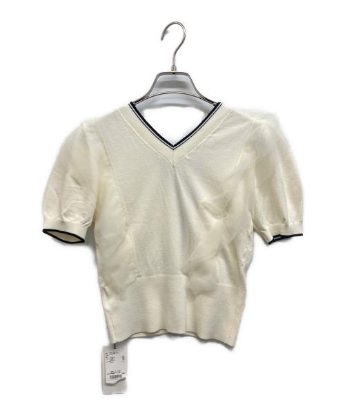 Snidel（スナイデル）Snidel (スナイデル) チュールフリルニット ホワイト サイズ:Free 未使用品の古着・服飾アイテム