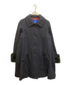 BLUE LABEL CRESTBRIDGEブルーレーベルクレストブリッジ）の古着「ウールステンカラーコート」｜ネイビー