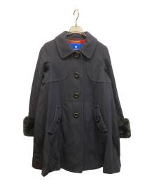 BLUE LABEL CRESTBRIDGE（ブルーレーベルクレストブリッジ）の古着「ウールステンカラーコート」｜ネイビー