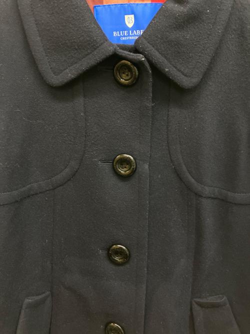 BLUE LABEL CRESTBRIDGE（ブルーレーベルクレストブリッジ）BLUE LABEL CRESTBRIDGE (ブルーレーベルクレストブリッジ) ウールステンカラーコート ネイビー サイズ:38の古着・服飾アイテム
